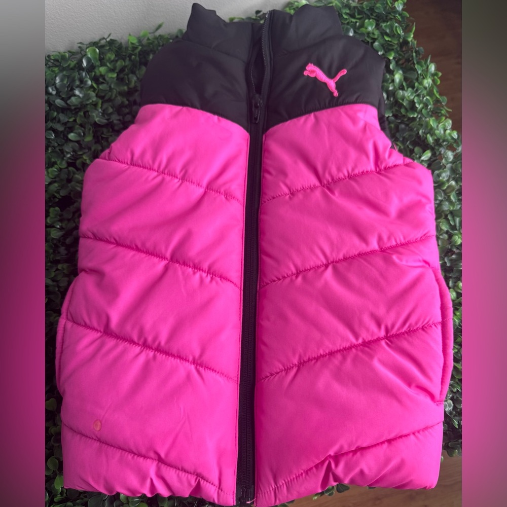 Pink and Black Puffer Vest